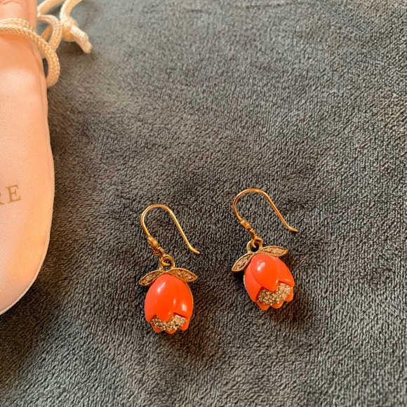 Adorable Juicy Couture Good Tone Flower Earrings With Rhinestones - Picture 5 of 13